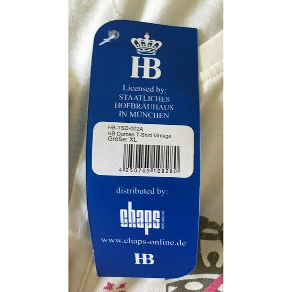 Hofbräuhaus München German Off-White Graphic Crown Text Cotton T-Shirt Tee M NWT - Picture 8 of 8